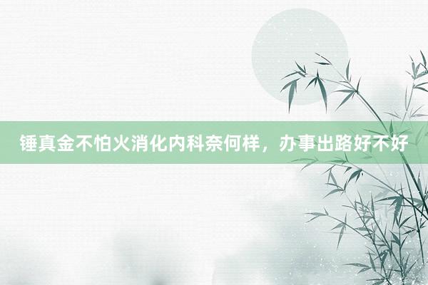 锤真金不怕火消化内科奈何样，办事出路好不好